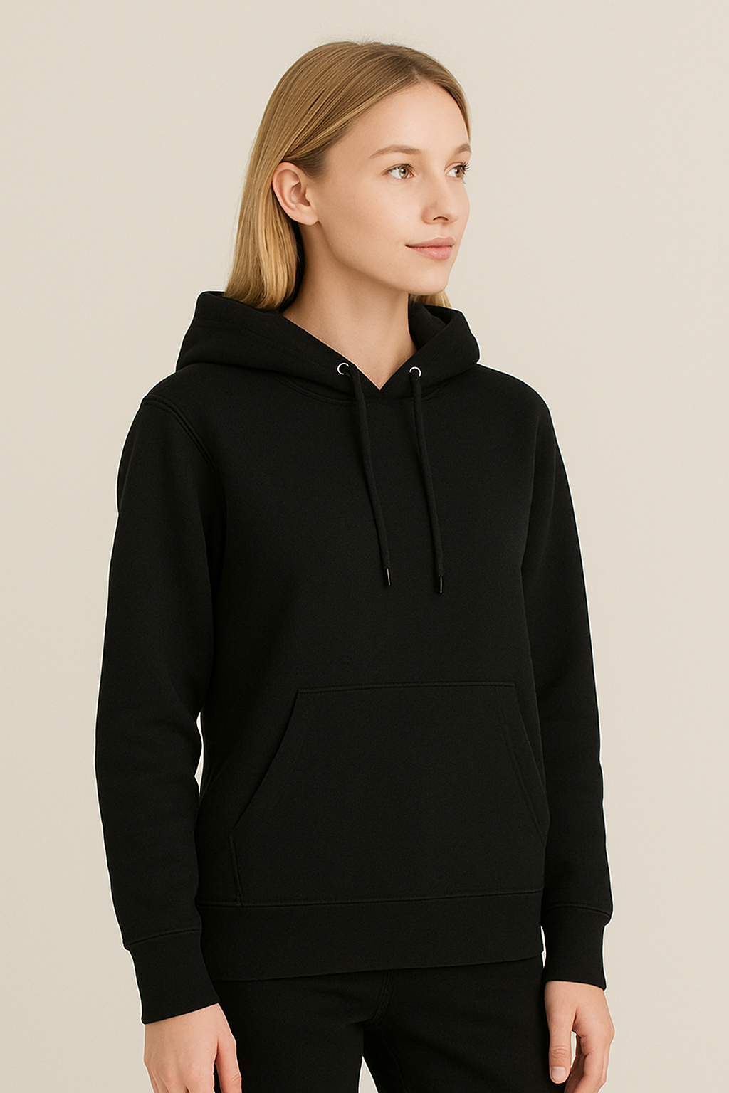 Classic Black Unisex Pull-Over Hoodie